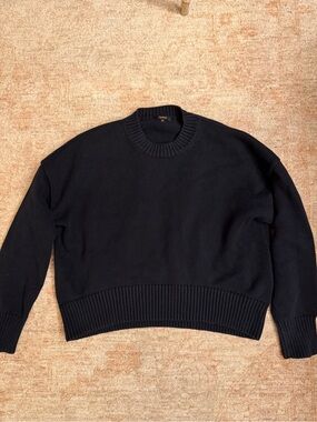 Quince Black Crewneck Knit Sweater